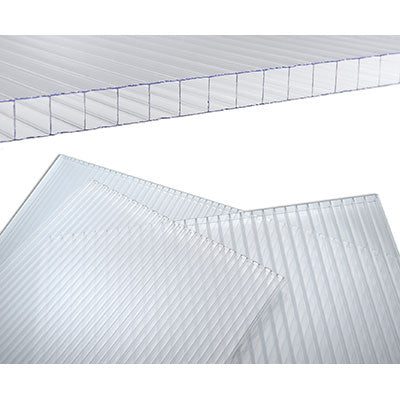 LASTRA ALVEOLARE - POLICARBONATO TRASPARENTE CM 98X200 S.MM 6