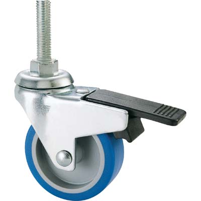 RUOTA A FORCELLA GIREV+FERMO PERNO FIL 221BISB AVO - A/ZINCR/GOMMA BLU F.MA 8X30 D.MM 40X18