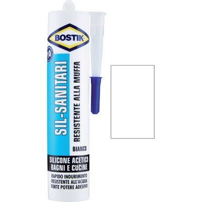 SILICONE ACETICO SIL SANITARI BOSTIK - BIANCO RAL 9010 ML 280