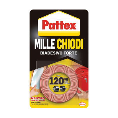 PATTEX MILLECHIODI NASTRO BIADESIVO - H.MM 19 MT 1,5