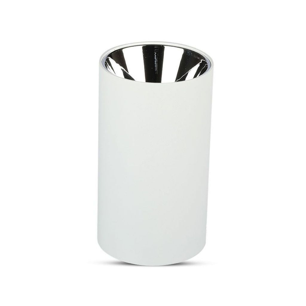 GU10 Fitting Round White + Chrome