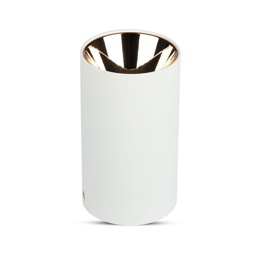 GU10 Fitting Round White + Rose Gold