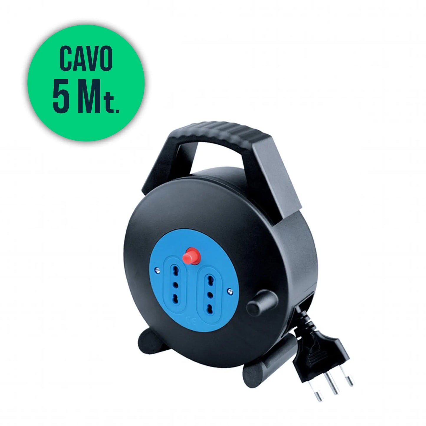 2 Prese 2P+T 10/16A 2P Con Protezione Termica Ripristinabile Cavo Lunghezza 5m 3X1.5mm Con Plug Da 16A