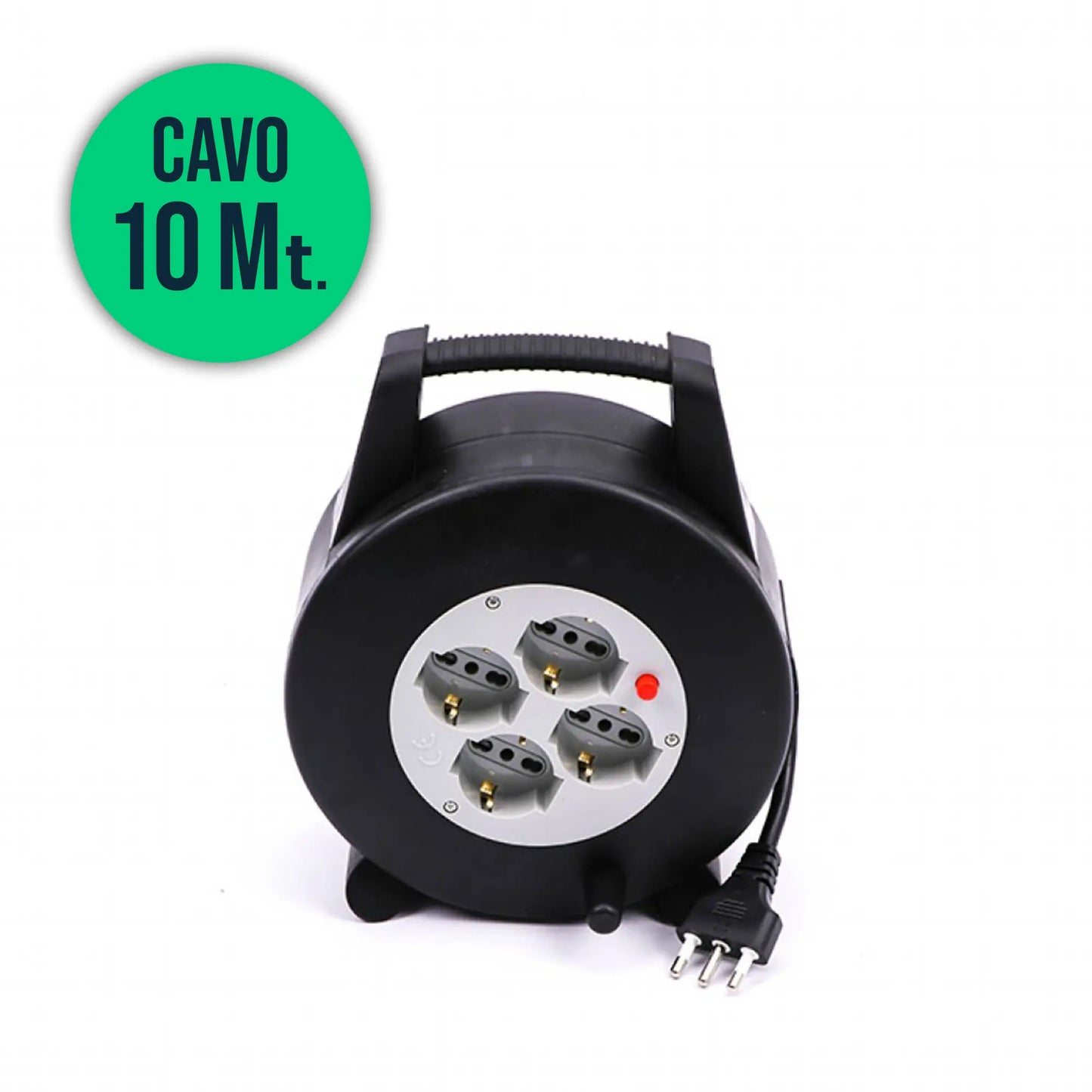 4 Prese 2P/Schuko Con Protezione Termica Ripristinabile Cavo Lunghezza 10m 3X1.5mm Con Plug Da 16A