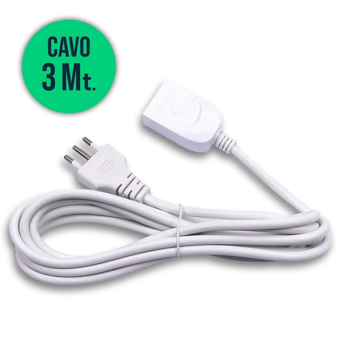 Prolunghe Lineari Plug 10A 2P+T Presa 10A Cavo H05Vv F 3X0.75mmx3M