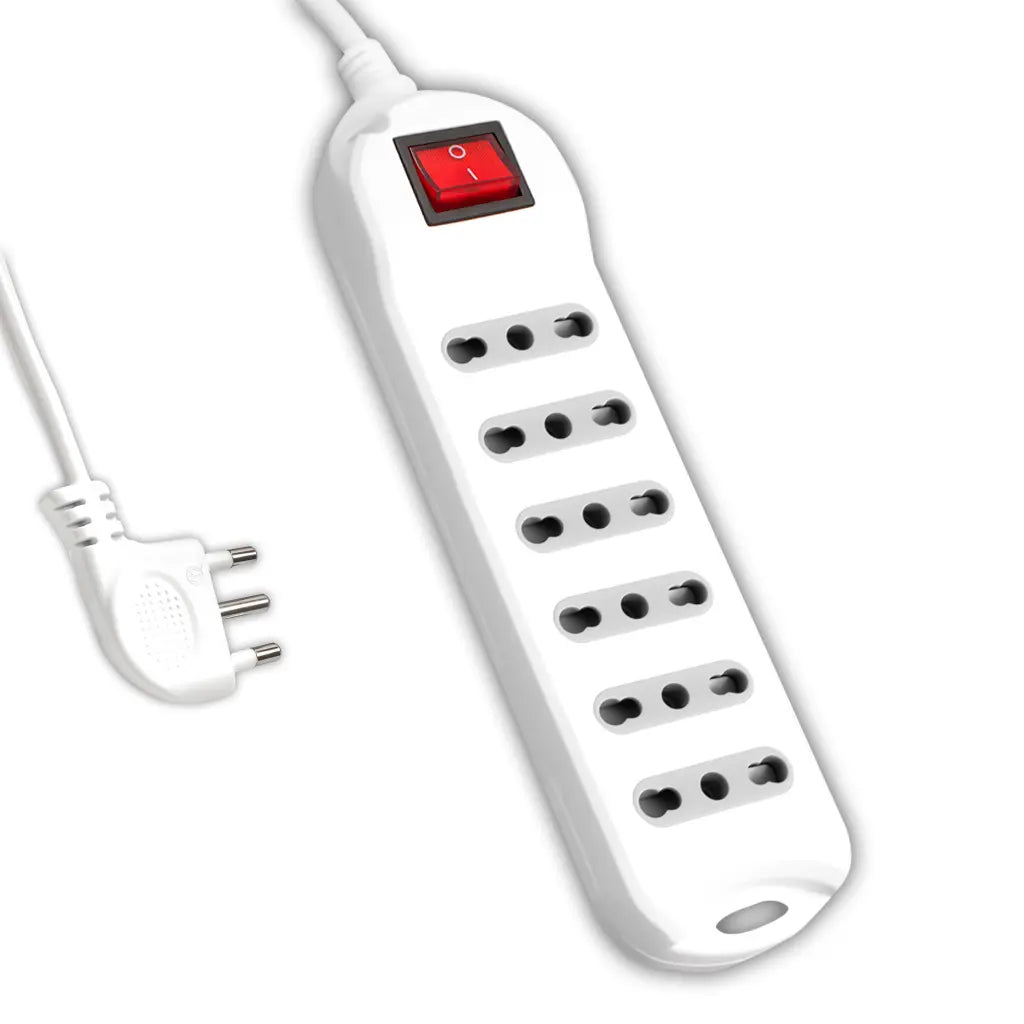 6 Pos Con Interruttore Luminoso 10/16A Bipasso Con Attaco a Parete 250V~Max: 3500W Cavo H05VV-F 3G1.0mmX1.5m Con Spina 16A 2P+T