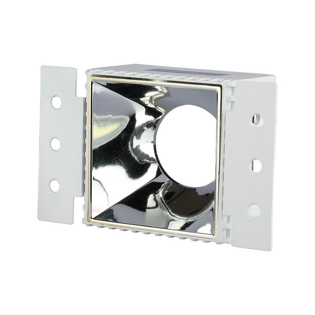 GU10 Fitting Square with White Frame + Chrome Reflector