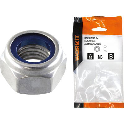 DADO ESAGONALE AUTOBLOCCANTE INOX A2 SELF WORKIT - BASSO M 12 CF=PZ 4
