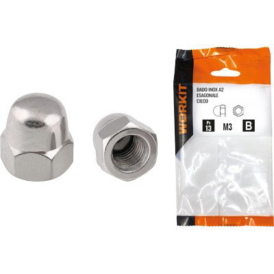 DADO ESAGONALE CIECO INOX A2 SELF WORKIT - M 4 CF=PZ 16