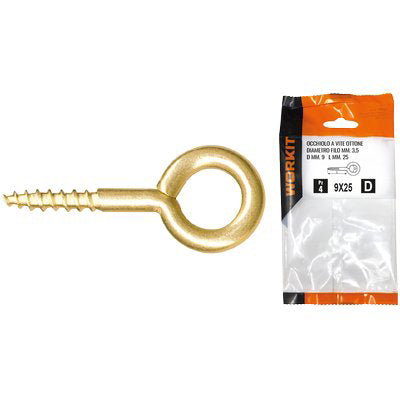 OCCHIOLO A VITE OTTONE SELF WORKIT - MOD 16X30 MM 4X12X2,25 CF=PZ 4