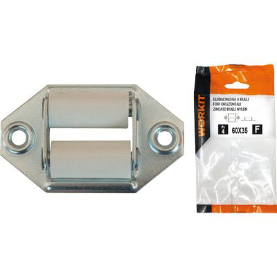 GUIDACINGHIA A RULLI FORI ORIZZONTALI SELF WORKIT - ZINCATO RULLI NYLON MM 60X35 CF=PZ 2