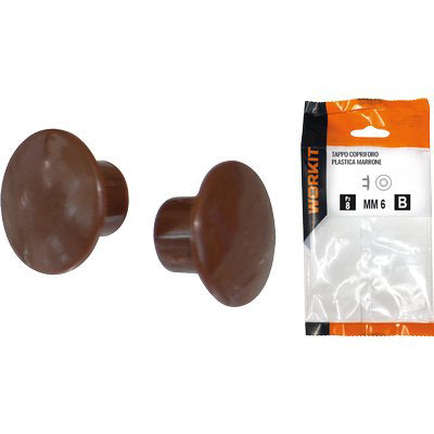 TAPPO COPRIFORO SELF WORKIT - PLASTICA MARRONE MM 8 CF=PZ 30