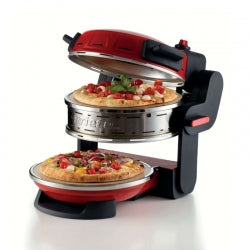 ARIETE FORNO PIZZA ROSSO (0927/00) - 2 PIASTRE IN PIETRA REFRATTARIA - 2 PIZZE CONTEMPORANEAMENTE - 5 LIVELLI COTTURA - 2300W