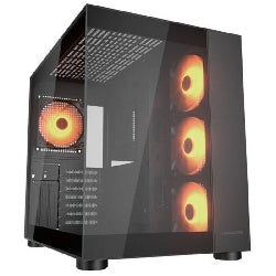COUGAR FV150 RGB (BLACK) - PC CASE MID TOWER CUBE - PANNELLI TRASPARENTI - VENTOLA RGB 3*120+120mm