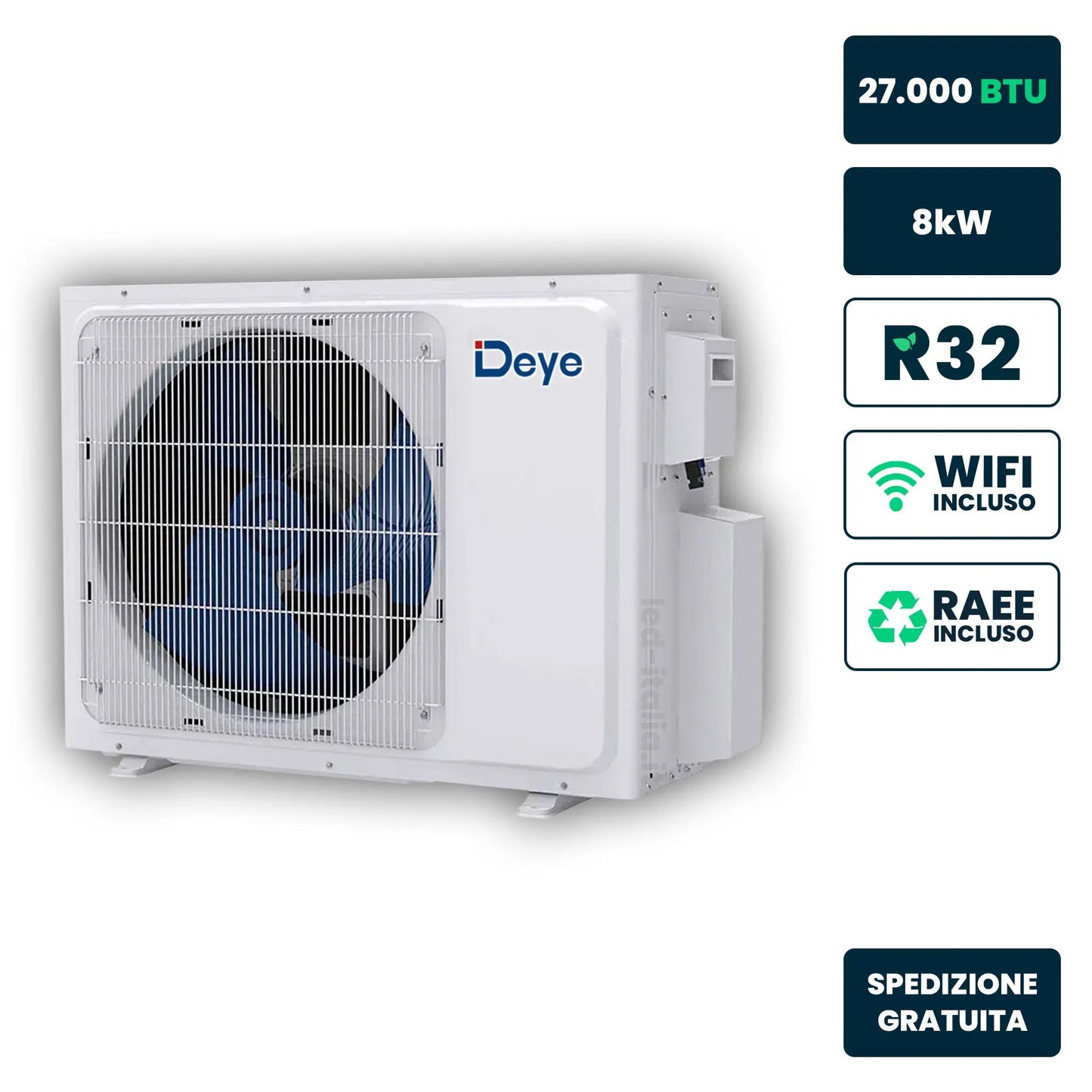 Deye Unità esterna multisplit 27.000 BTU ~8kW R32 Solar AC/DC