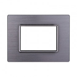 ETTROIT PLACCA IN ALLUMINIO 3 MODULI - SERIE SPACE - ARGENTO LUCIDO (LN86317) Compatibile BTicino Living
