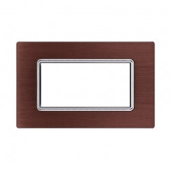 ETTROIT PLACCA IN ALLUMINIO 4 MODULI - SERIE SPACE - BRONZO (LN86410)