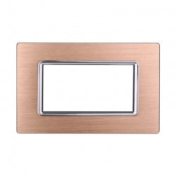 ETTROIT PLACCA IN ALLUMINIO 4 MODULI - SERIE SPACE - ORO (LN86411) Compatibile BTicino Living