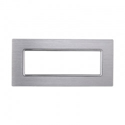 ETTROIT PLACCA IN ALLUMINIO 6 MODULI - SERIE SOLAR - ARGENTO LUCIDO (MT86617) Compatibile BTicino Matix
