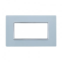 ETTROIT PLACCA IN VETRO 4 MODULI - SERIE SOLAR - BIANCO (MT84401) Compatibile BTicino Matix