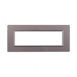 ETTROIT PLACCA IN VETRO 7 MODULI - SERIE SPACE - SILVER (LN84706) Compatibile BTicino Living