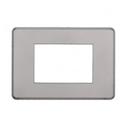 ETTROIT PLACCA SLIM 3 MODULI - SERIE MOON - SILVER (AN87306) Compatibile ABB Axolute