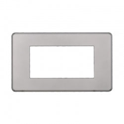 ETTROIT PLACCA SLIM 4 MODULI - SERIE MOON - SILVER (AN87406) Compatibile ABB Axolute