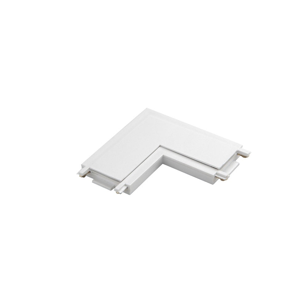 CONNETTORE ANGOLARE ELETTRIFICATO BIANCO PER BINARIO BERNINI 2,5X5,5X2,5CM