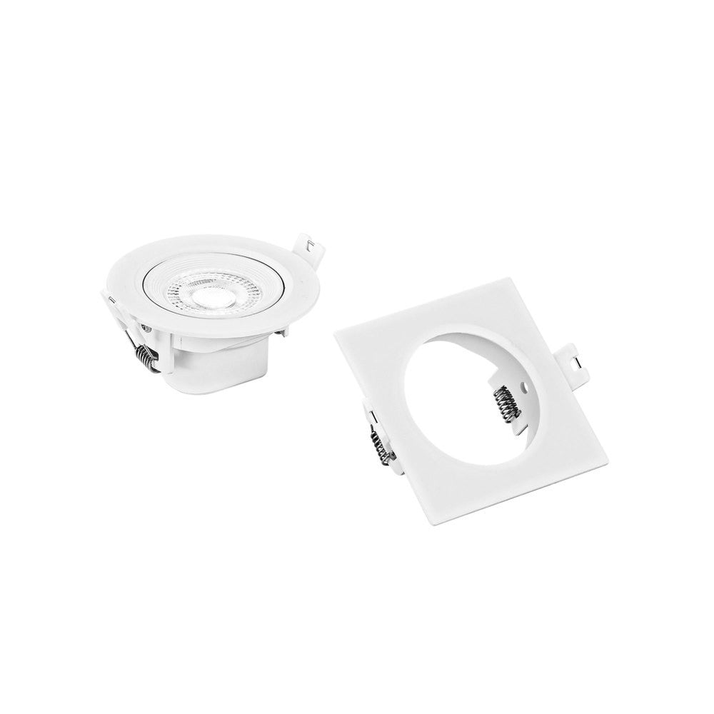 INCASSO LED SNIPER IN FIBRE DI PLASTICA BIANCO 7W 660LM CCT 9,5X9,5X5,3CM