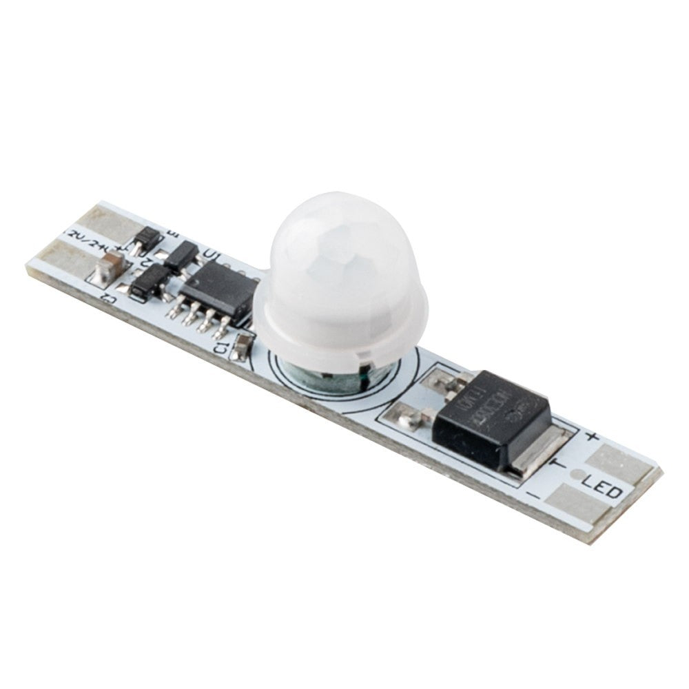 SCHEDA SENSORE MOVIMENTO PIR PER STRIP INPUT DC12V-24V OUTPUT DC12V-24V 60/120W 5A MAX 4,7X1,2X0,9CM