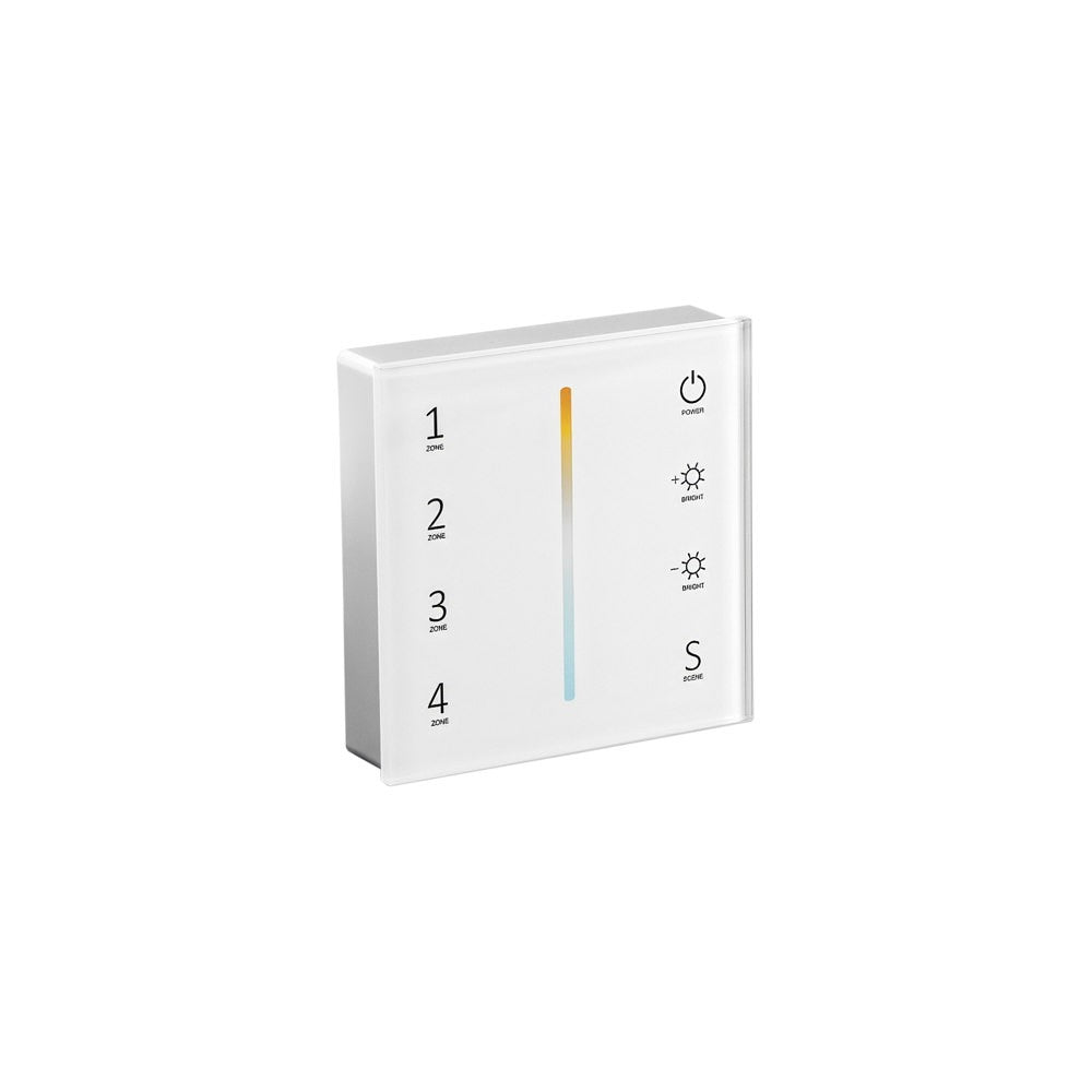 WALLPAD RF 2,4G CONTROLLO CCT BIANCO DINAMICO 4 ZONE 2 CANALI 8,6X8,6X3,6CM