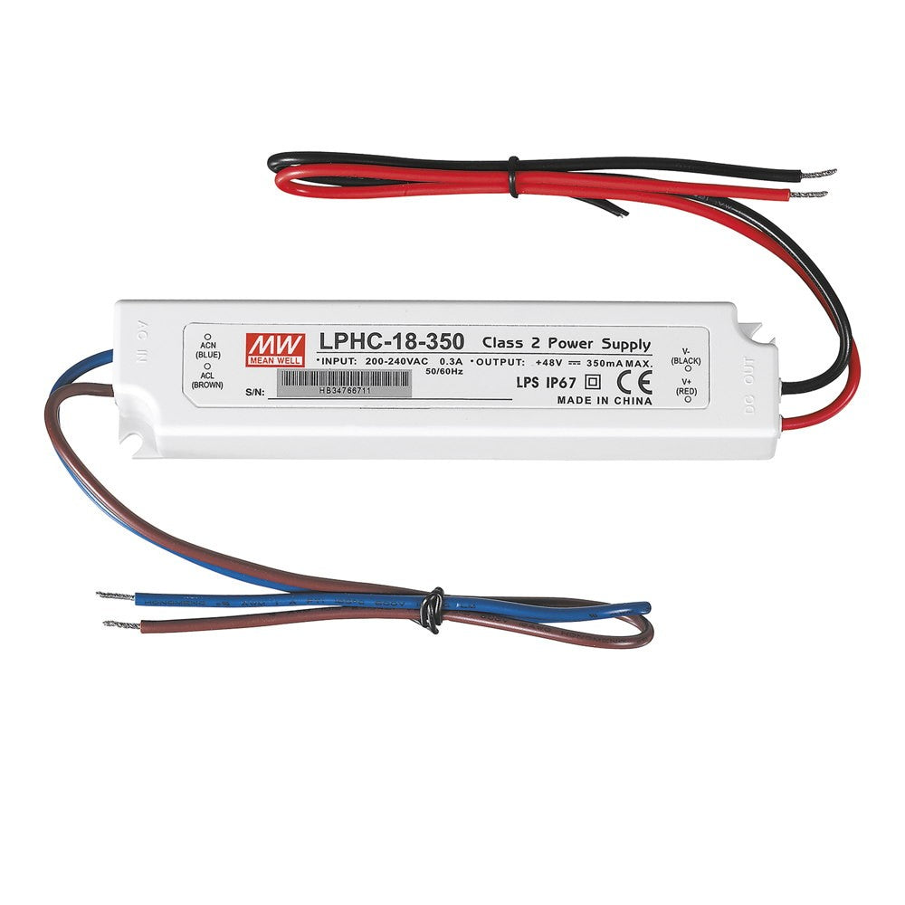 DRIVER MW LPHC C.COSTANTE OUTPUT 6-48V 350mA 16,8W INPUT AC180-264V IP67 14X3X2,2CM