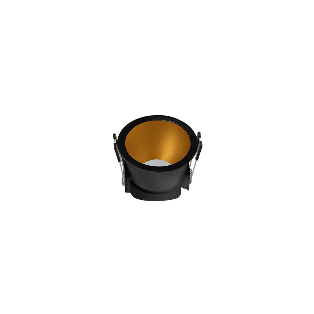INCASSO GHIERA METALLO NERO E ORO GU10 D.73MM FORO 68MM