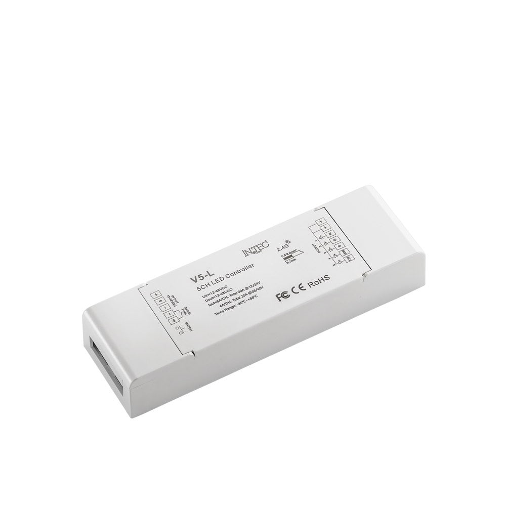 RICEVITORE 5 CANALI PER WALLPAD DMX UTILIZZABILE PER SINGOLO COLORECOLORE/CCT/RGB/RGBW/RGB+CCT 17,9X