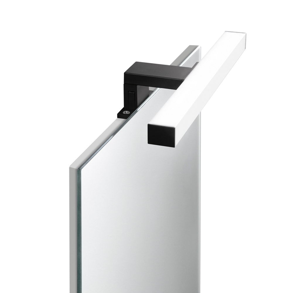 APPLIQUE LED NOIR NERO QUADRA FISSAGGIO PARETE/SPECCHIO 5W 600LM 4000K IP44 30X9,5X4,45CM