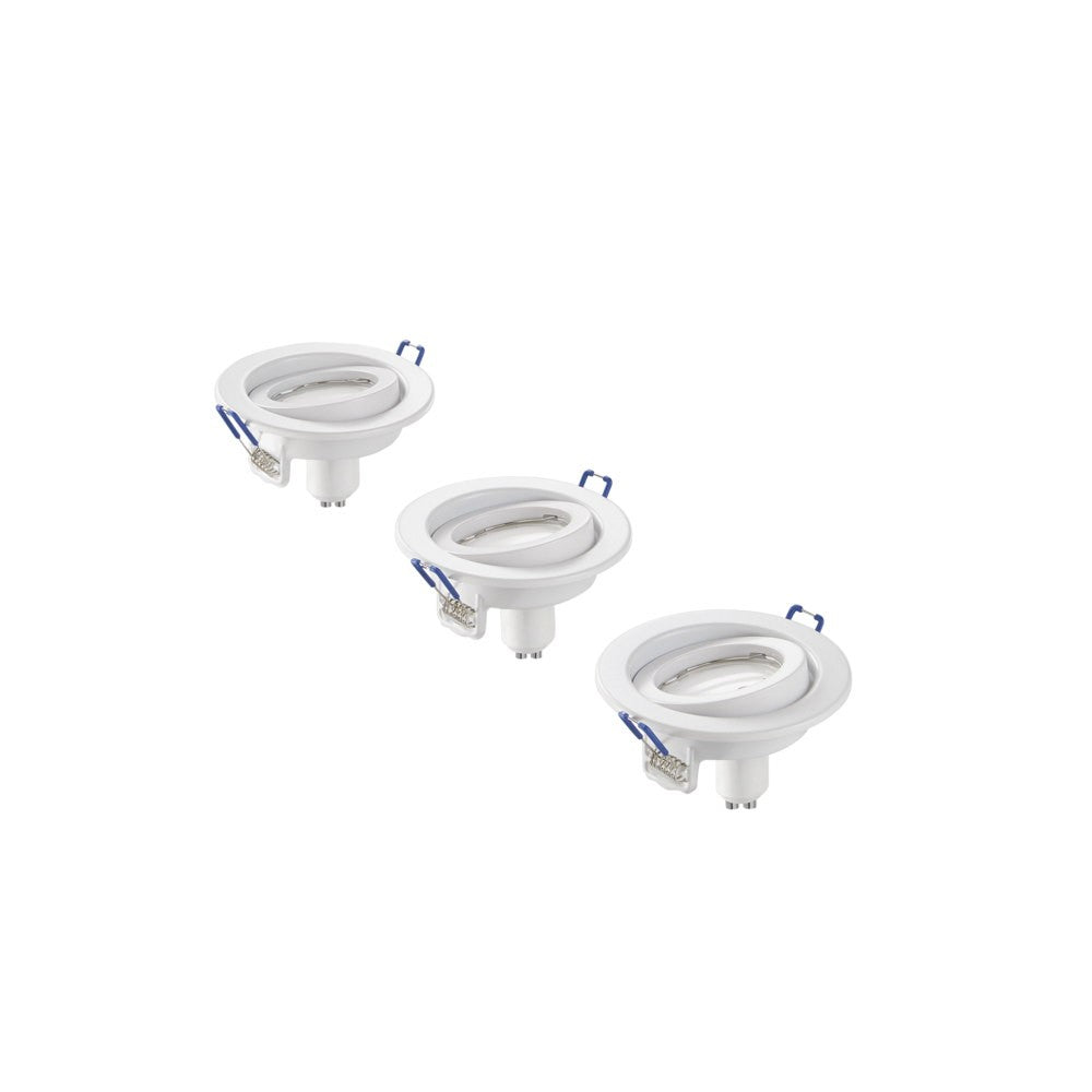 KIT 3PZ INCASSI LED MATRIX ORIENTABILI BIANCHI 3XGU10 5W 3X413LM 3000K 10X8X10,5CM