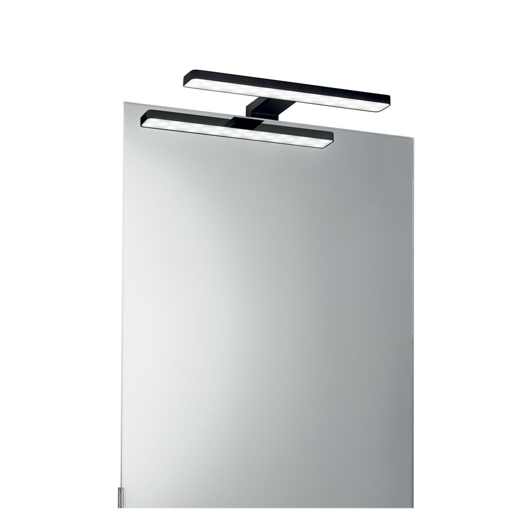 APPLIQUE LED CRUISE NERO FISSAGGIO PARETE/SPECCHIO 5,2W 550LM 4000K IP44 28x8x11CM
