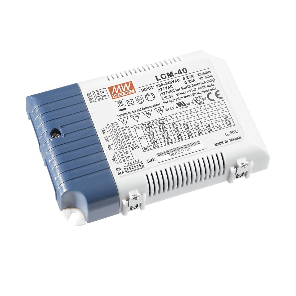 DRIVER MW LCM C.COSTANTE DIMM. OUTPUT DC2-100V 350mA 42W INPUT AC180-295V DC254-417V 12,3X8,1X2,3CM