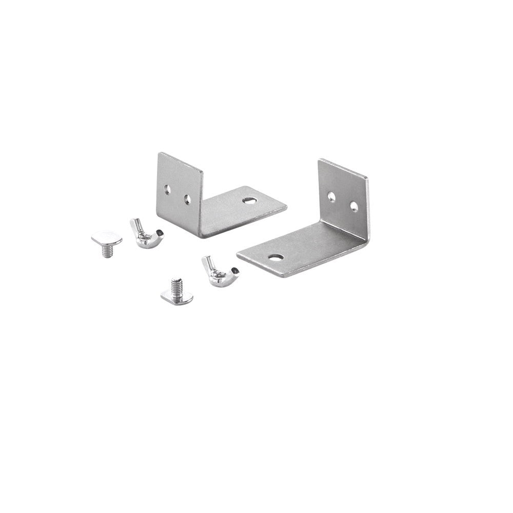 KIT 2PZ STAFFE CON VITI PER PROFILO GASH ALLUMINIO PER FISS. A PARETE