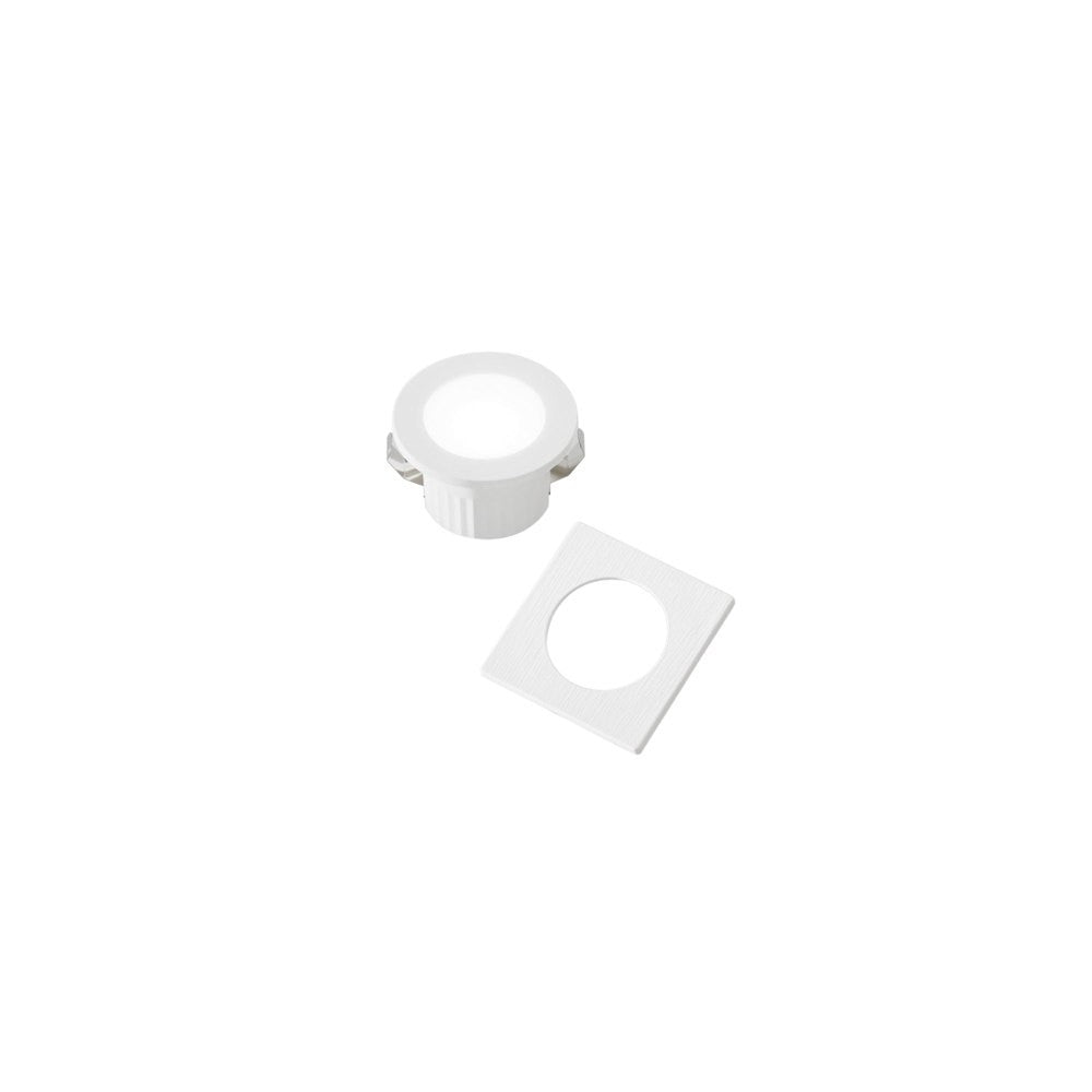 INCASSO LED DAMA BIANCO 3W 300LM 4000K GHIERA QUADRATA E TONDA 4,4X4,4X2,8CM