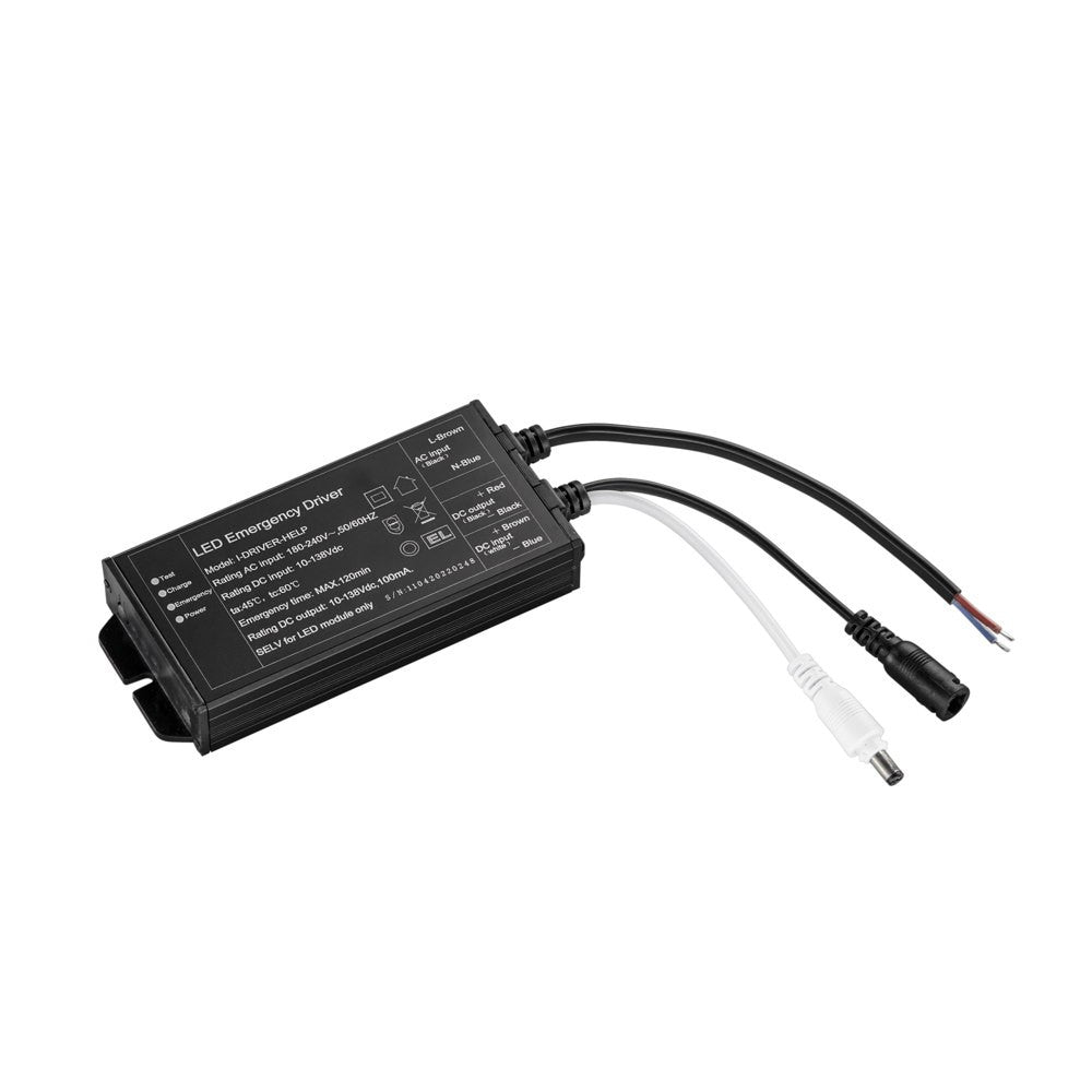 DRIVER DI EMERGENZA OUTPUT 10-120V INPUT 85-265V 3-40W 120MIN. 18650 li-ion BATTERY 3,7V 2.4Ah 13,1X