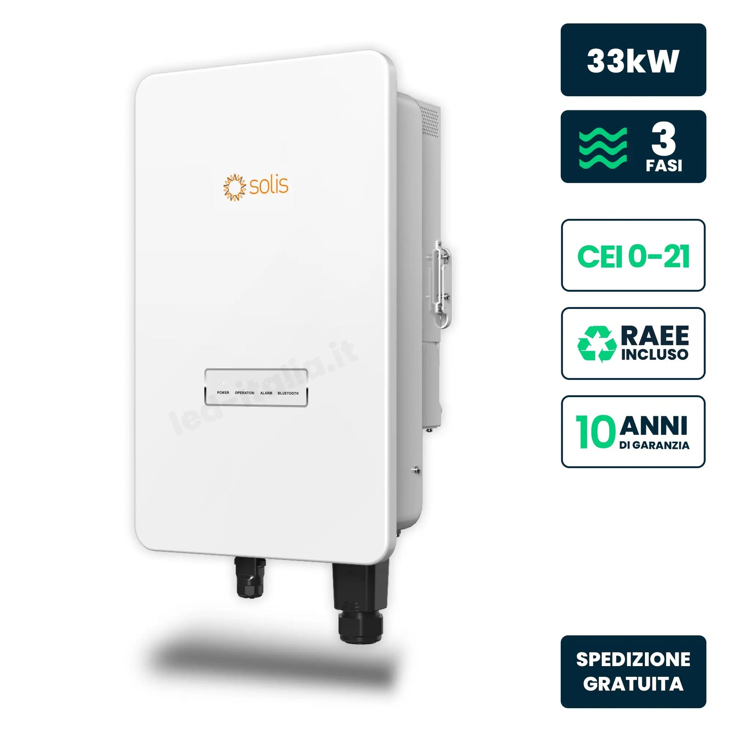 Inverter Fotovoltaico di Stringa Trifase 33 kW 3 MPPT CEI 0-21 IP66