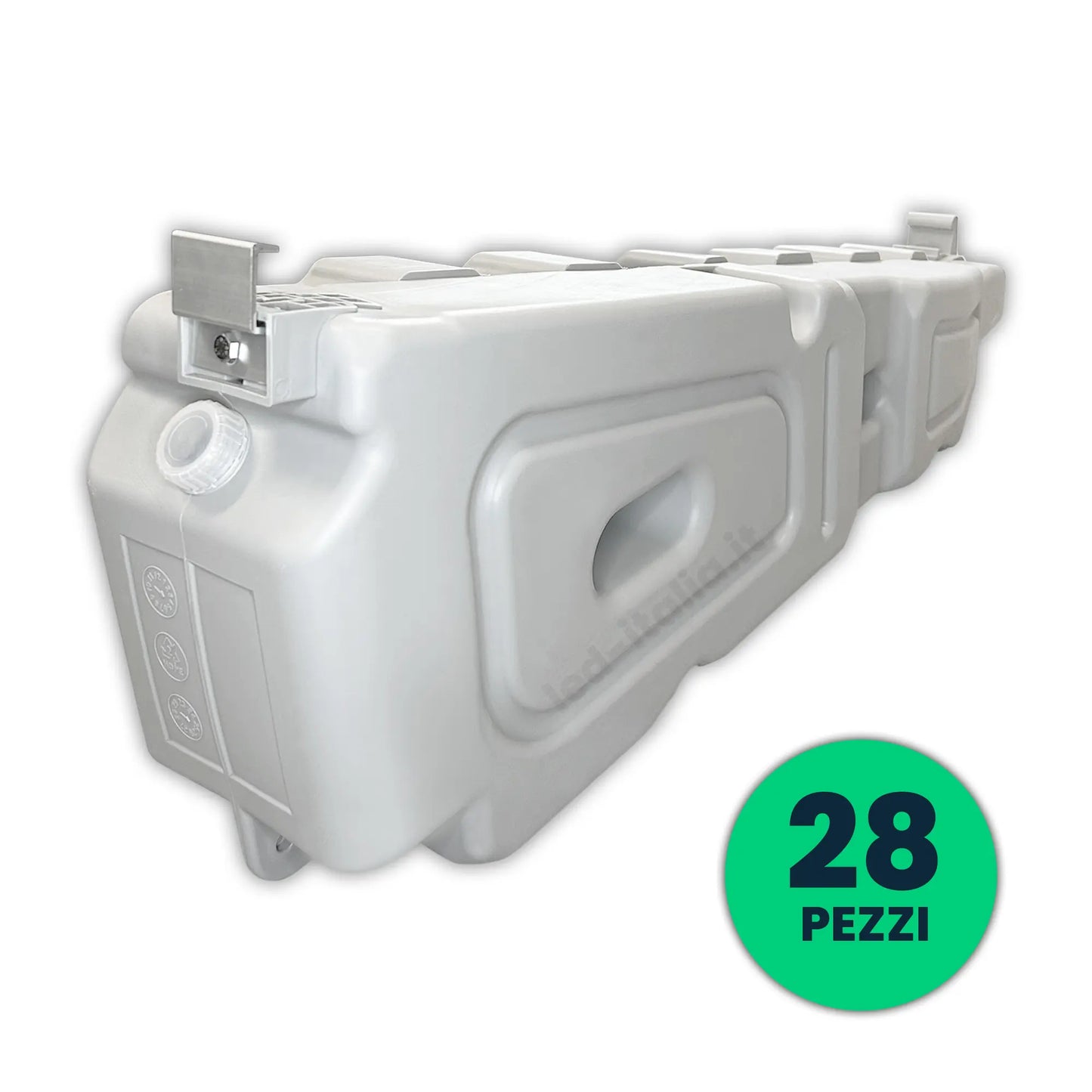 Zavorra per Pannelli Solari in HDPE 12° Riempibile ad Acqua/Sabbia (60kg) per Tetti Piani Bancale 28PZ