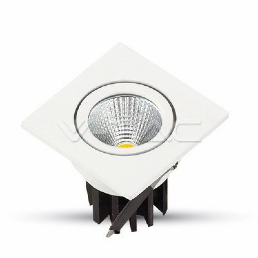 3W LED Downlight COB Square - White Body 3000K