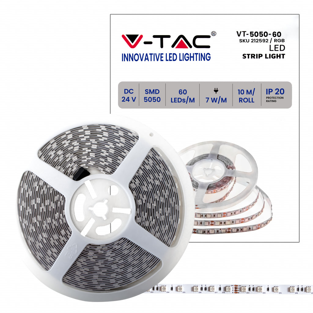 LED Strip SMD5050 - 60 LEDs 24V RGB IP20 10M