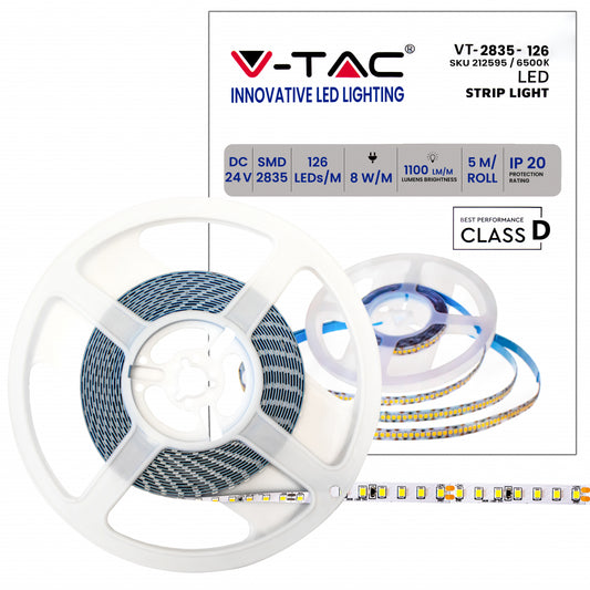 LED Strip SMD2835 - 126 LEDs 24V IP20 6500K  137LM/W
