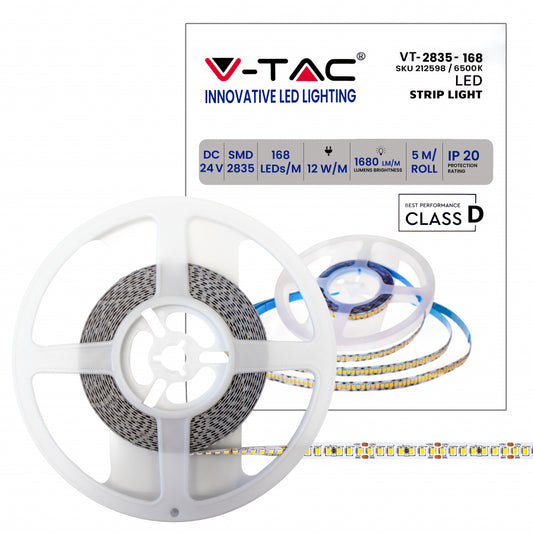 LED Strip SMD2835 - 168 LEDs 24V IP20 6500K  140LM/W