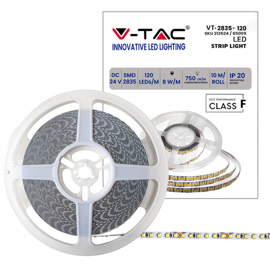 LED Strip SMD2835 - 120 LEDs 24V IP20 6500K Double PCB 10M Roll
