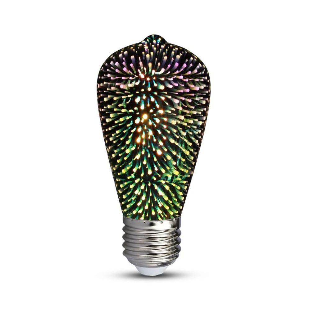 3W St64 Led 3D Filament Bulb 3000K E27