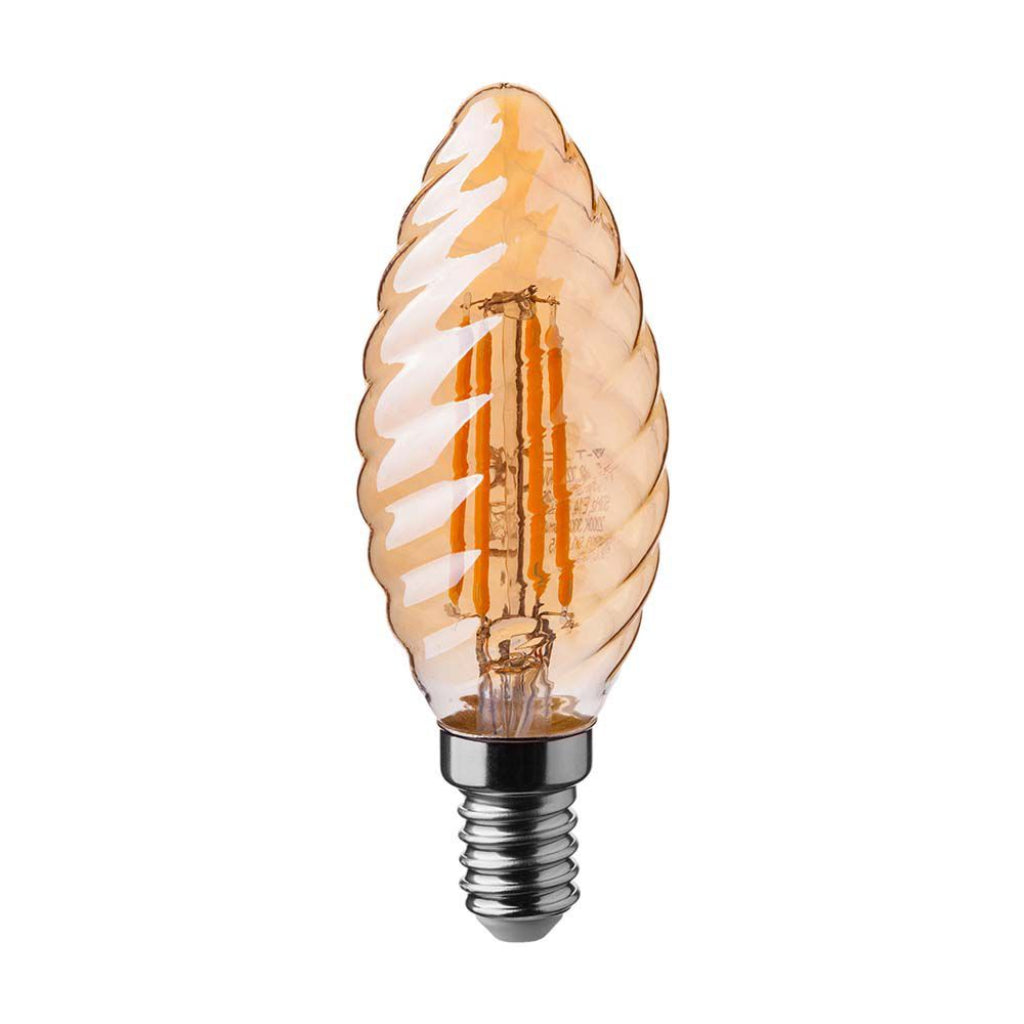4W Candle Filament Bulb Amber Cover With Twist 2200K E14